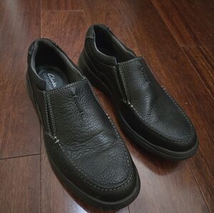 Clarks Men's Black Leather Loafers Size 11.5